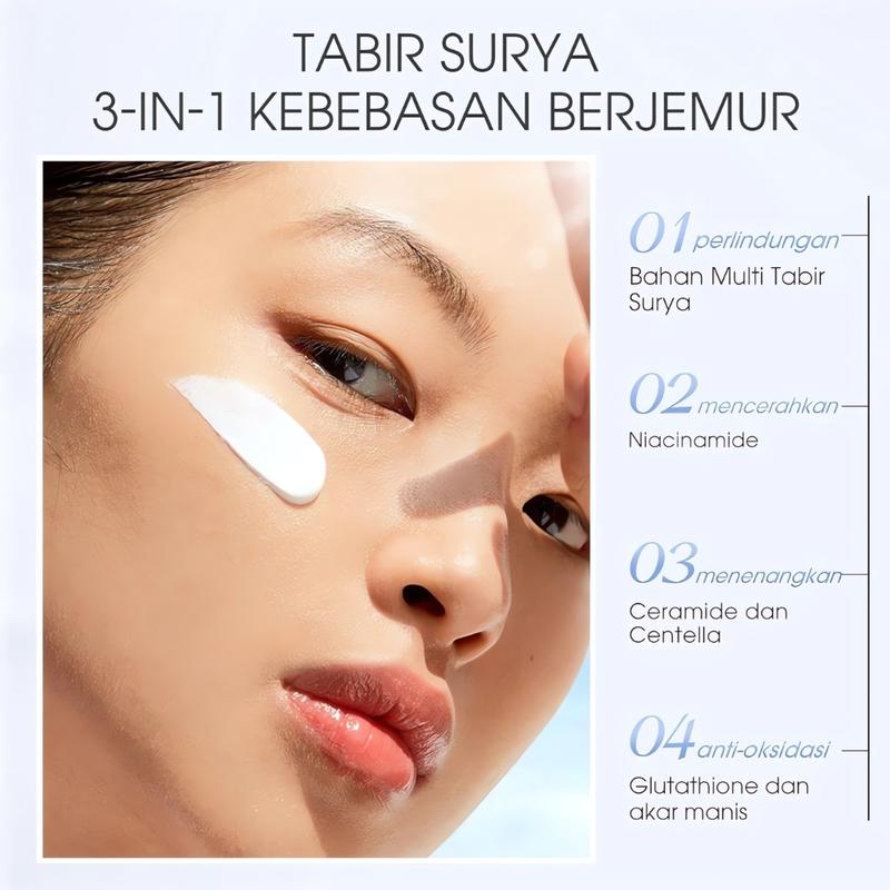 Product Introduction of Skinever Water Light Sunscreen SPF50+ PA++++ Tone Up Face – Hybrid Physical Sunscreen Minimalist untuk Wajah Berjerawat, Mencerahkan & Glass Skin 24
