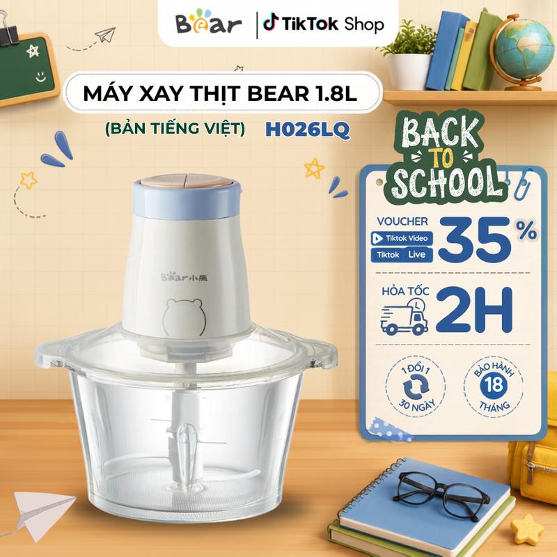 Máy Xay Thịt Đa Năng Bear Bear FCH-H026LQ , Dung Tích 1.8L, Công Suất 300W