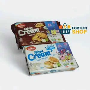 Roma Kelapa Cream Cokelat dan Susu Vanila Biskuit Cemilan