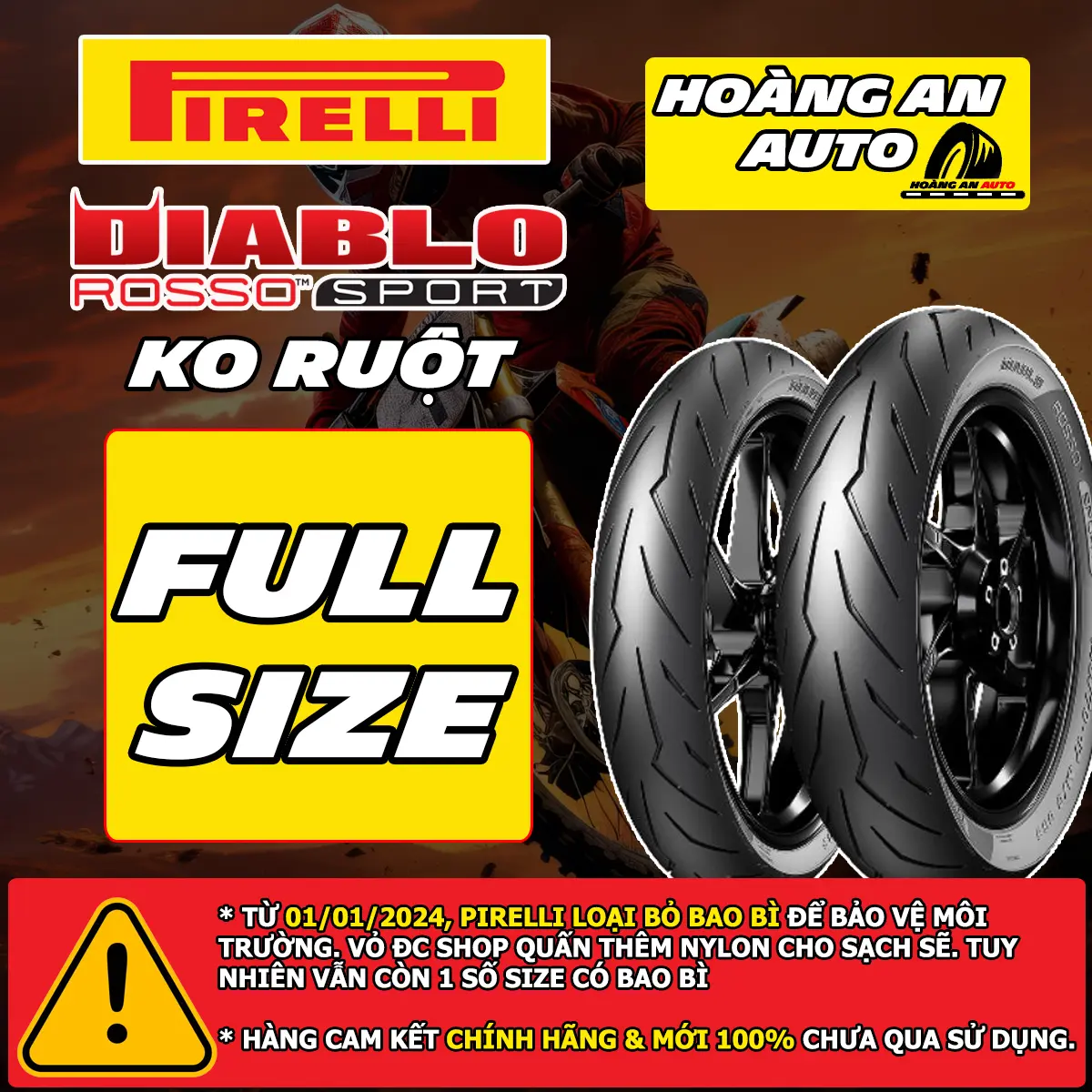 PIRELLI DIABLO ROSSO SPORT TẤT CẢ CÁC SIZE CHO TAY GA VÀ XE SỐ, vỏ ko ruột - GIÁ 1 CÁI Mâm Phụ Kiện vỏ  rosso corsa 2 vỏ  rosso