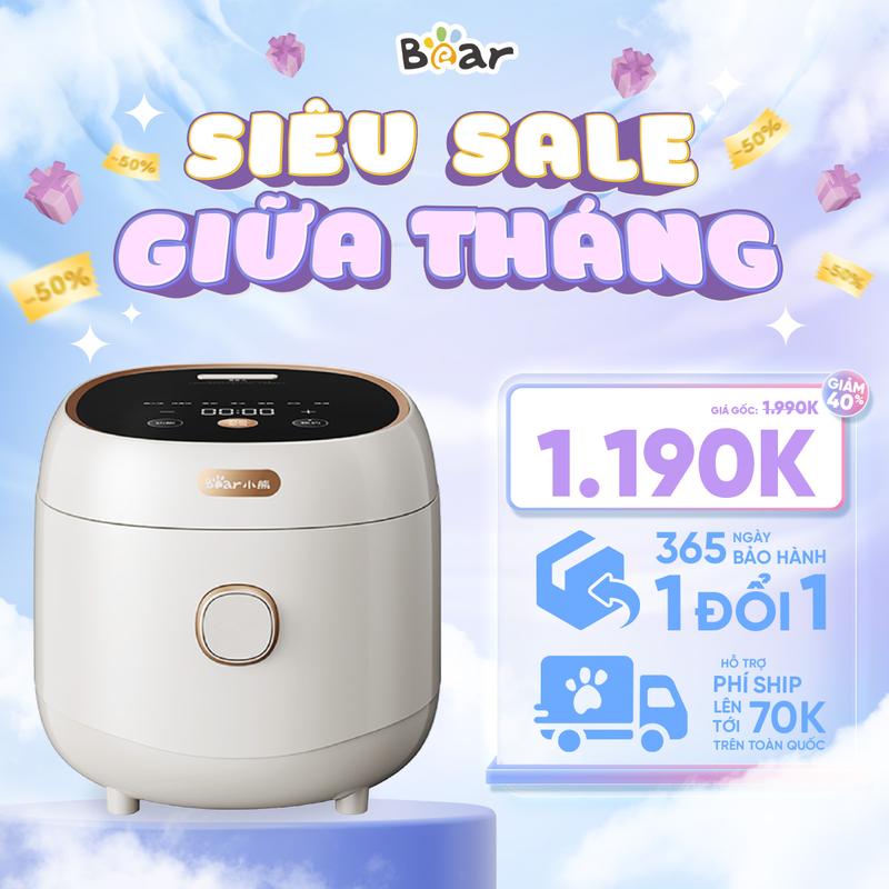 Nồi cơm điện Bear 4l DFB-C40K6 - có chế độ nấu cơm củi và công nghệ chống tràn thế hệ mới Nấu Ăn Cooker