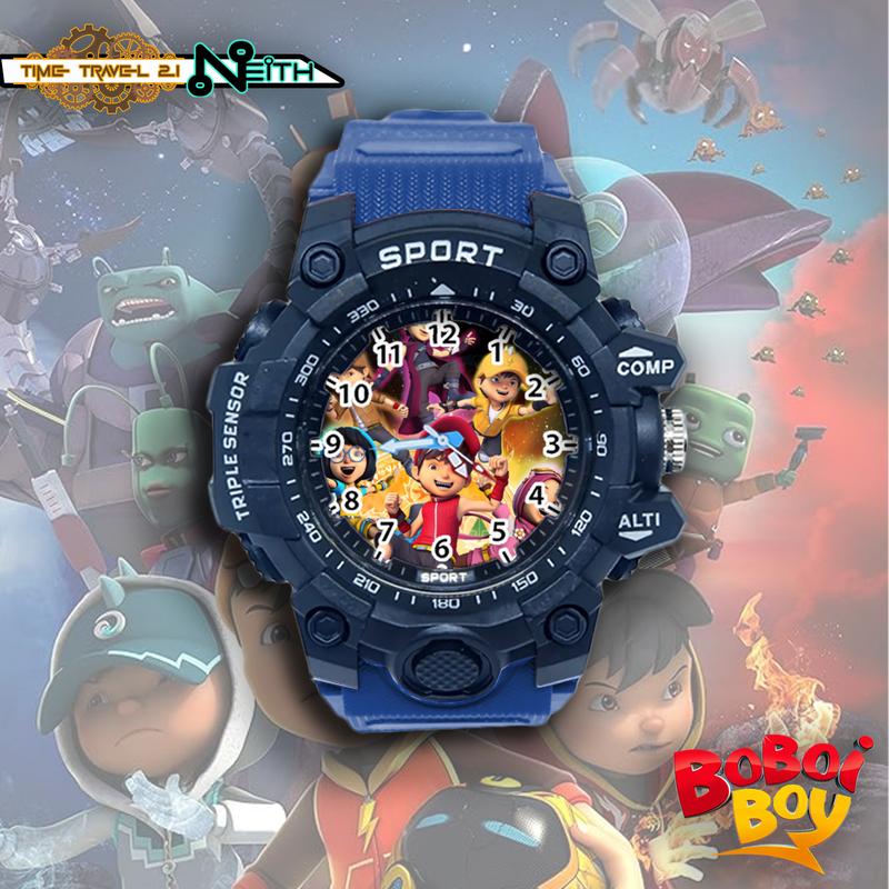 Jam Tangan Sport Anak Terbaru Boboiboy  Strap Ruber Sporty Anti Air /Jam Tangan Spor BBY03AX015 1