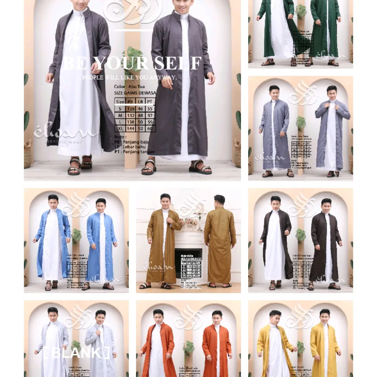JUBAH LUARAN ELWAN TERSEDIA 20 WARNA INI BELUM TERMASUK GAMIS DALEMNYA