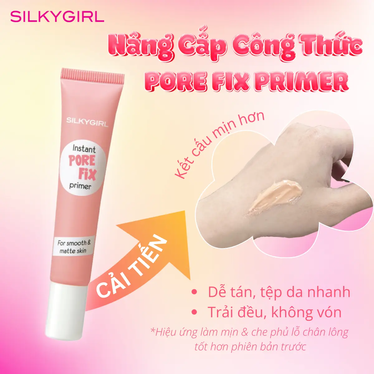 Kem Lót Kiềm Dầu Che Lỗ Chân Lông Silkygirl Instant Pore Fix Primer 15ml