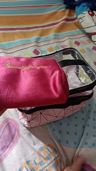 Product Review of Tas Kosmetik Washbag / Tas Alat MakeUp / Cosmetic Bag Organizer / Tas Make Up Wanita/Tas Kosmetik Anti Air/Tas Kosmetik Travel Transparan /Cosmetic Cube Transparent Clear PVC Toiletries Wash Bag / pola argyle Pouch Kosmetik With Zip from D**i A** L**i 2