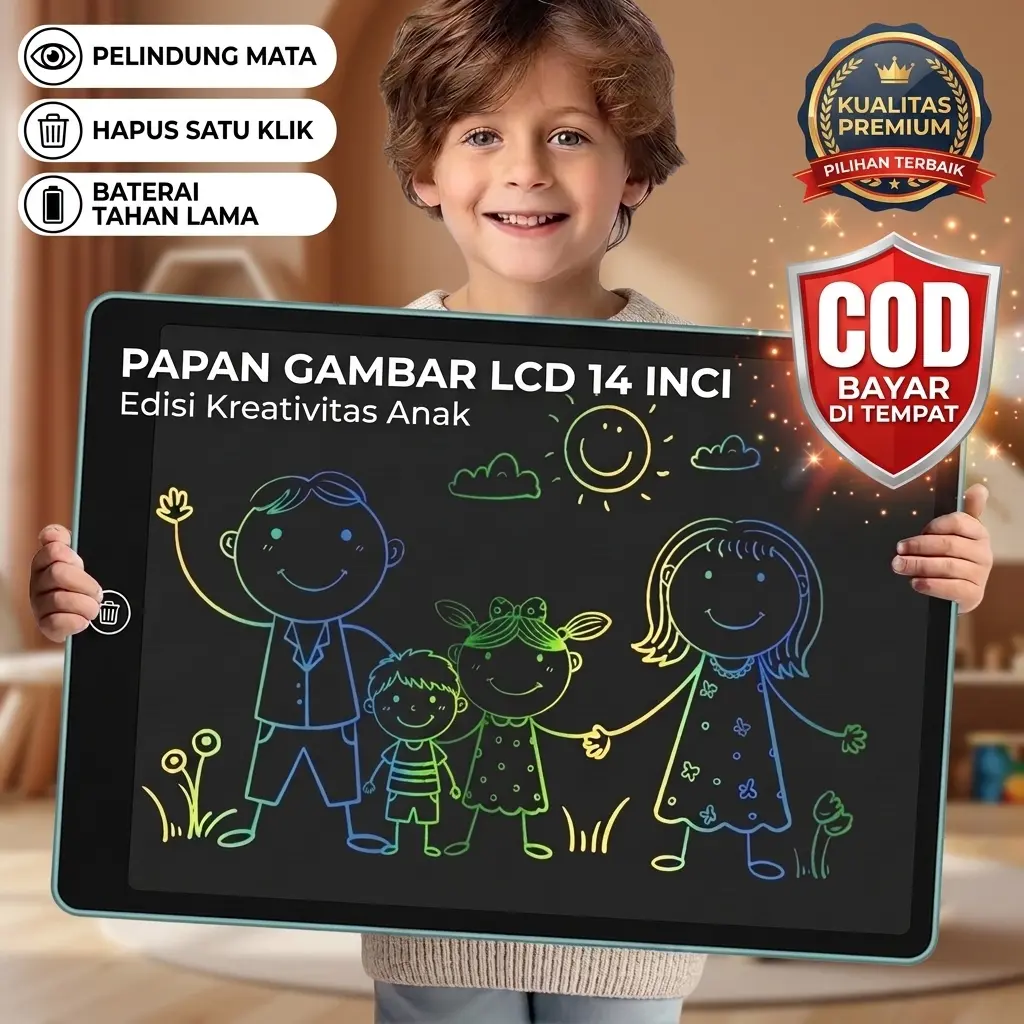 [COD] Buku Gambar Ukuran Besar 12 Inci Cerdas Layar Sentuh Warna Ramah Lingkungan Hemat Kertas Tanpa Tinta bagi Anak Remaja dan Balita Melatih Kreativitas Mewarnai Sketsa sebagai Alat Bantu Belajar Interaktif Menyenangkan Setiap Hari Modern