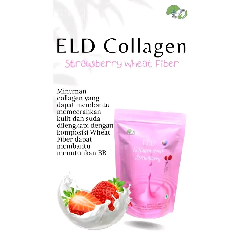 ELD Collagen Drink Strawberry Memutihkan dan Mencerahkan Kulit [60 Gram] minuman pemutih suplemen kulit 8