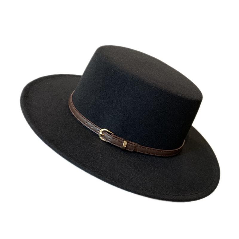Mũ Fedoras, Trang Trí Khóa Thắt Lưng, Dành Cho Nữ, Mũ Nỉ Vành Có Nắp, Mũ Jazz Cổ Điển Thích Hợp Cho Mùa Đông Và Mùa Thu, Mũ Ấm 5