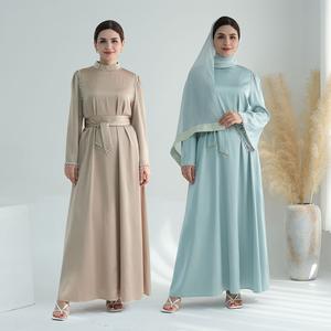 Gaun Lengan Panjang Manik Muslim, Rekaan Bergaya, Fabrik Pembentuk, Promosi Percutian, LR710, Tarikh Keluaran: 2024
