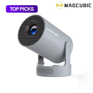 MAGCUBIC HY300Pro+ プロジェクター、290ANSI Android11 ポータブルプロジェクター、Dual WiFi6 BT5.4 内蔵スピーカー付きホームシアターミニスマートプロジェクター、外部音声ベース付き、映画用