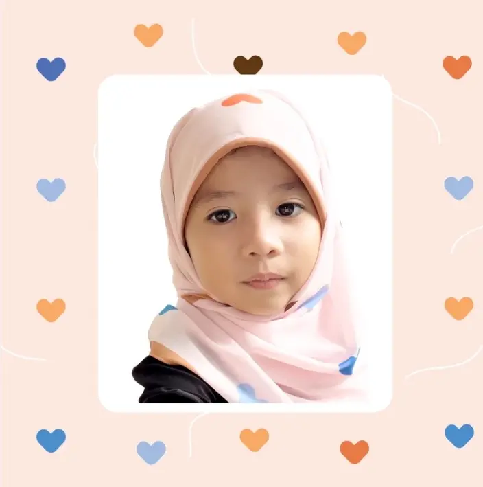 Qalesya hijab for kids colourful hearts skin friendly