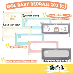 GOL Baby Bedrail Bed Rail Pagar Bayi Pengaman Pagar Kasur Ranjang Pembatas Tempat Tidur Bayi tinggi 103 C