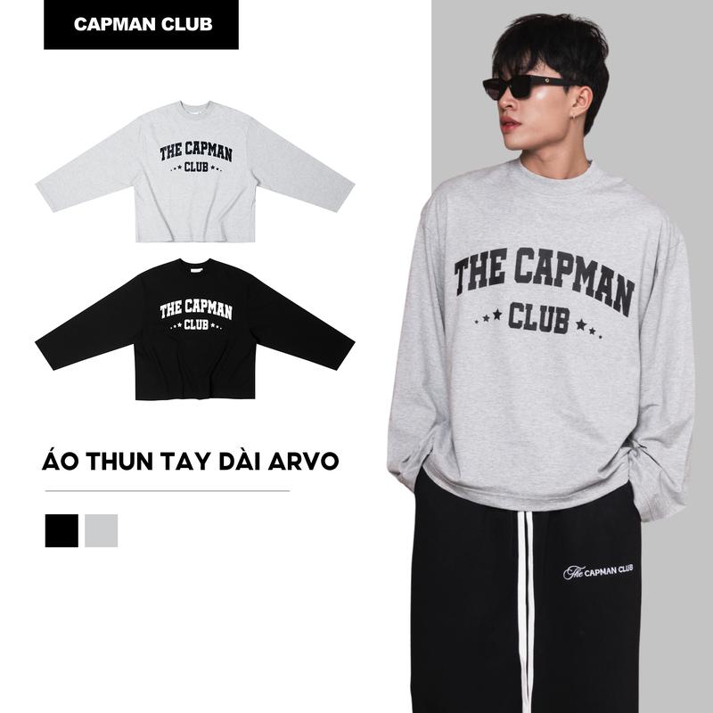  Áo thun tay dài nam nữ ARVO phom boxy rộng CAPMAN CLUB áo phông dáng lửng local brand dài tay trẻ trung 