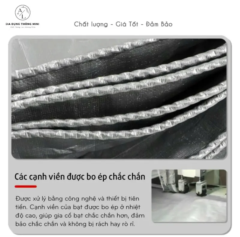 Bạt che mưa nắng khổ 4mx5m, Bạt che mưa 3 lớp, chống thấm nước, May viền khoen sẵn - Tặng kèm móc Chống Nước bạt che bạt che mái che mái che 5