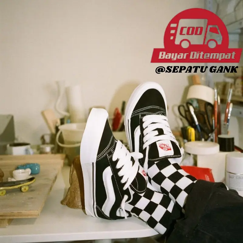 Sepatu Venss Knu Skool Black Unisex Sneakers - Casual Pria Wanita, Size 36-43 - Kasual, Hitam