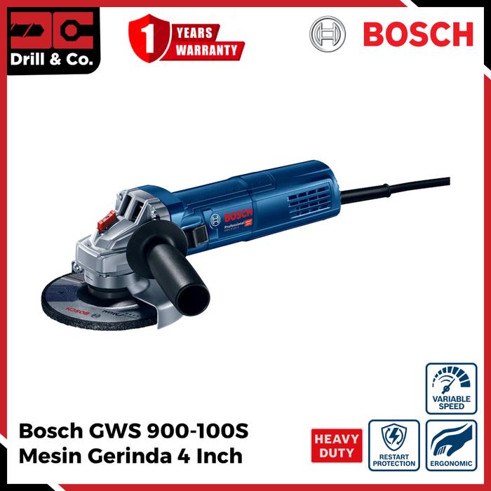 Gambar Bosch GWS 900-100 S Mesin Gerinda Tangan 4" Variable Speed dari Drill&Co Kota Administrasi Jakarta Barat Tokopedia
