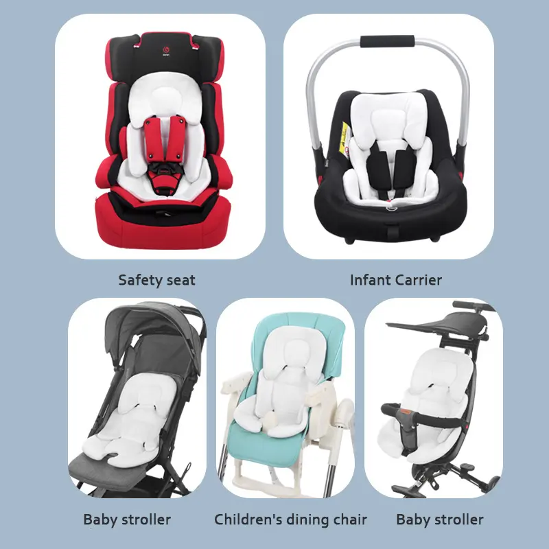 【SG STOCK】Baby Stroller Cushion Infant Car Seat Insert Head Body Support Pillow Pram Thermal Mattress Mesh Breathable
