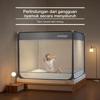 Gambar [PRE ORDER] Medoga Kelambu Anti Jatuh Anti Nyamuk Tenda Bayi & Dewasa Jumbo Kotak 160x200 180x200 200x200 - Biru Garis, 120 x 192 dari kelambu medoga Kota Tangerang 5 Tokopedia