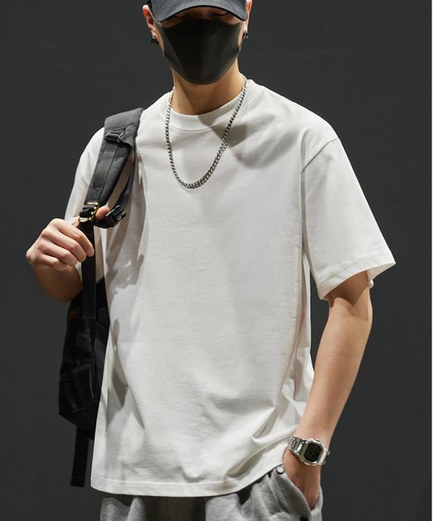 Product Introduction of Short-Sleeved T-shirt Men's Cotton Heavy 160G Double Yarn round Neck Pullover Half Sleeve T-shirt Trendy Men's Top Clothing 17