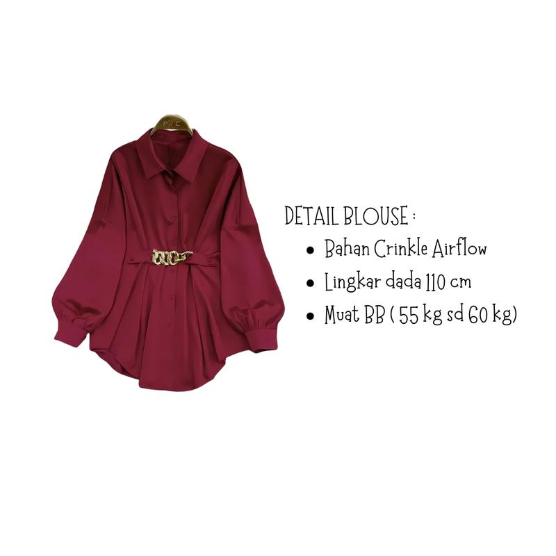 oneset 3in1 blouse maroon celana cutbray highwaist jilbab bella | perempuan wanita cewek ootd hijab casual hangout pantai piknik kuliah korean style HK90 MURAH 5
