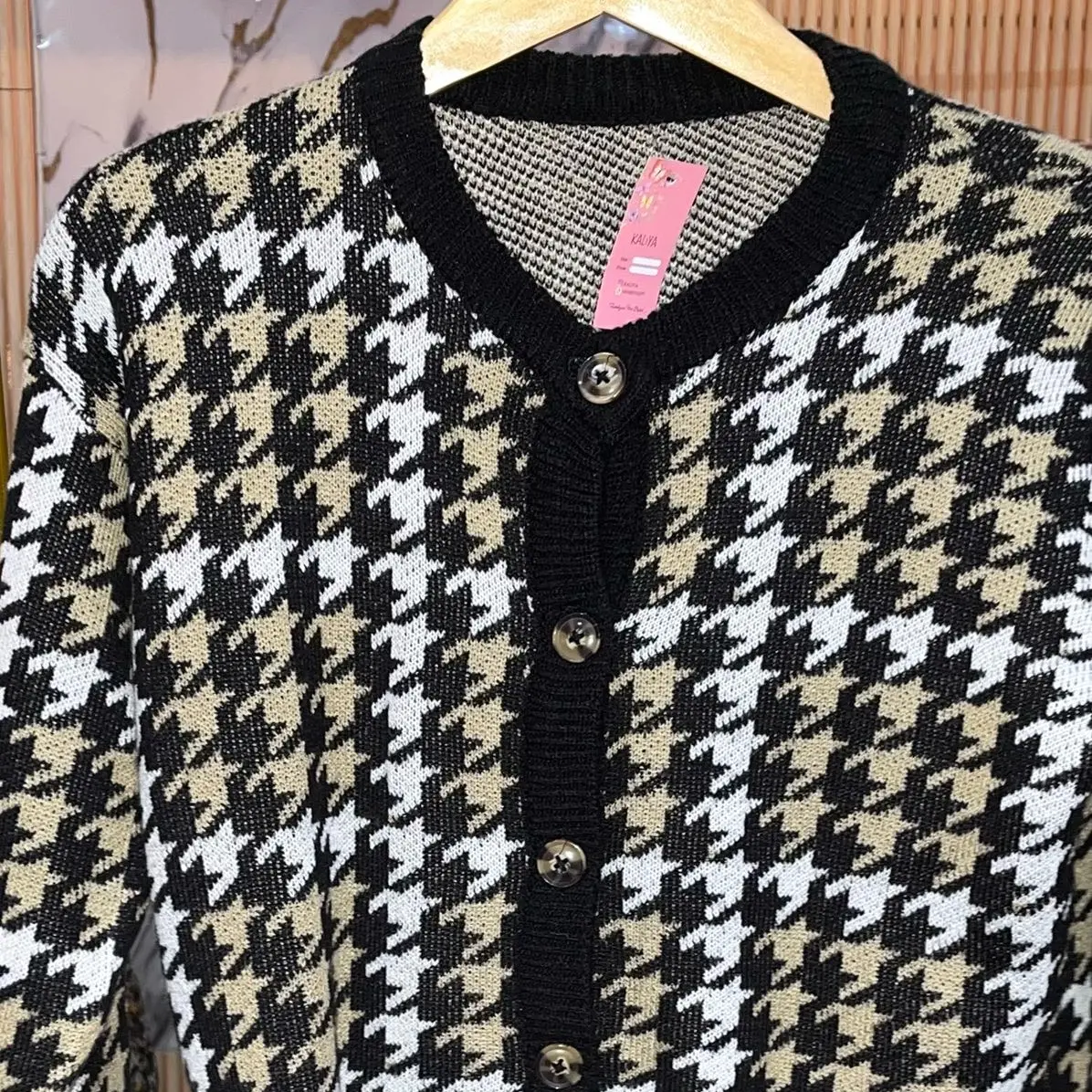 Cardigan motif tebal premium
