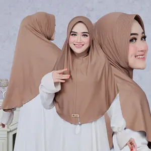 SAHAL-Jilbab Sabit Size L Jersey Korea Lembut Menyerap Keringat Dingin Simple Nyaman Khimar Syar'i