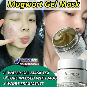 Mugwort Gel Mask – Face Mask Gel Masker Wajah untuk Kulit Berjerawat | Mencerahkan, Menghaluskan & Membersihkan Pori | Gel Mask Anti Kusam, Komedo & Minyak | Acne Skincare Brightening & Pore moisturizer hydrating glowing cream Niacinamide