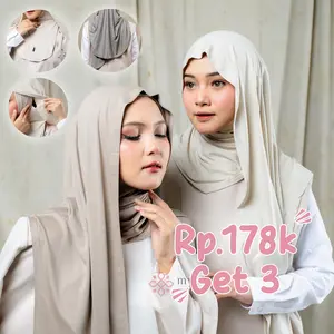 [BUNDLING 3 PCS] HIjab Pashmina Instant Curve Inner Menutup Leher Rayon Viscose  Airy Airflow Jesslyn Pashmina Meleyot Pashmina Syar'i