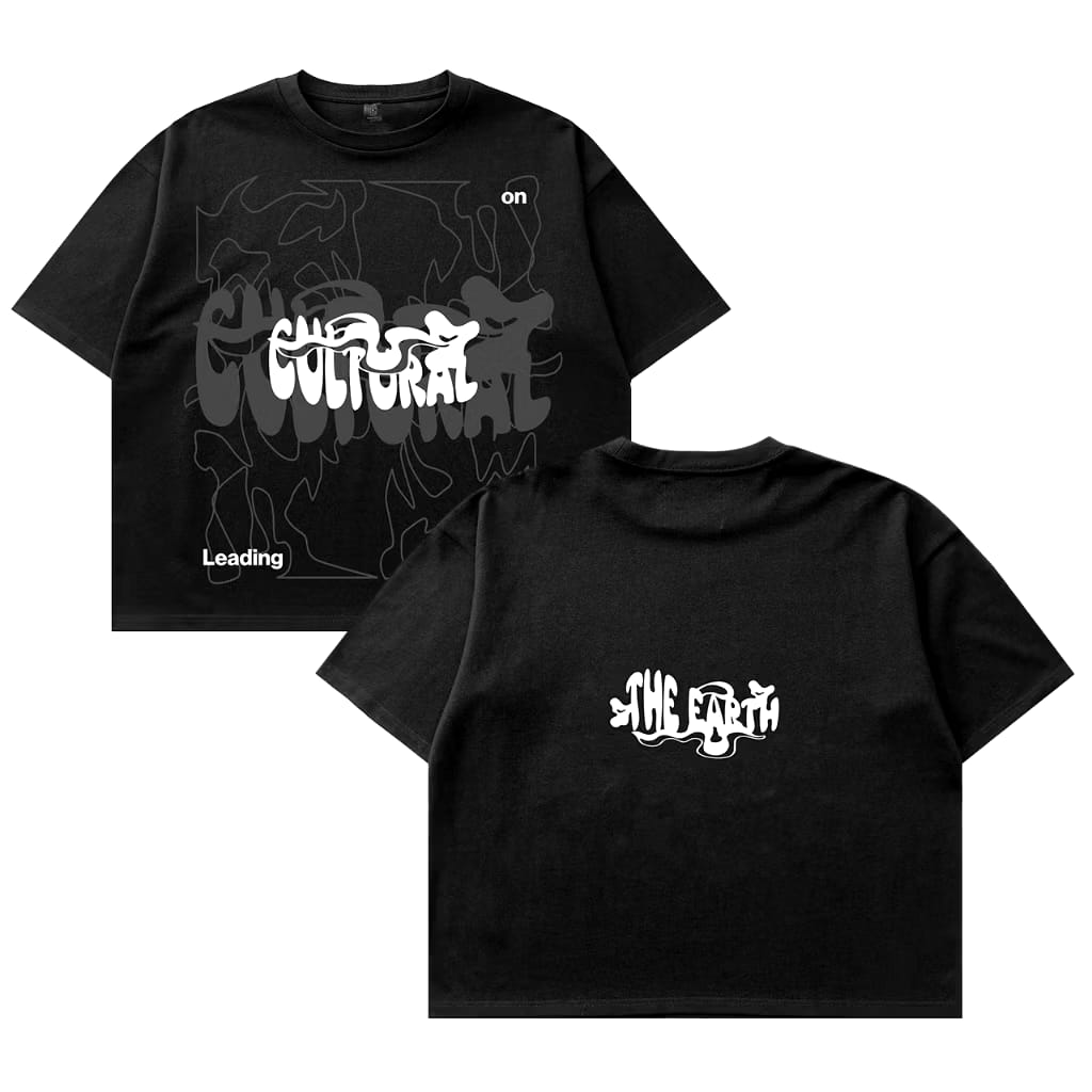 Clote Boxy Crop Fit Oversized Cotton 20s The Earth Black Clote Boxy Crop Fit Oversized Cotton 20s The Earth Black