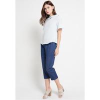 Gambar FAME - Blouse Wanita Lengan Pendek Sky Blue - 9221456 - Biru Muda, S dari FAME Official Kota Surabaya 3 Tokopedia