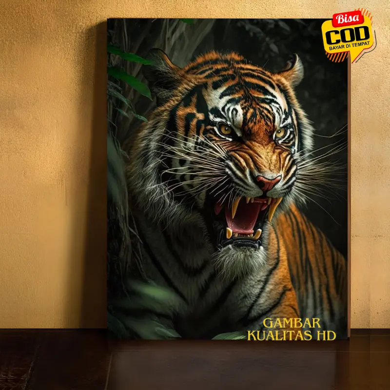 Poster Macan Harimau Hiasan Dinding Aesthetic Bahan MDf Gb30