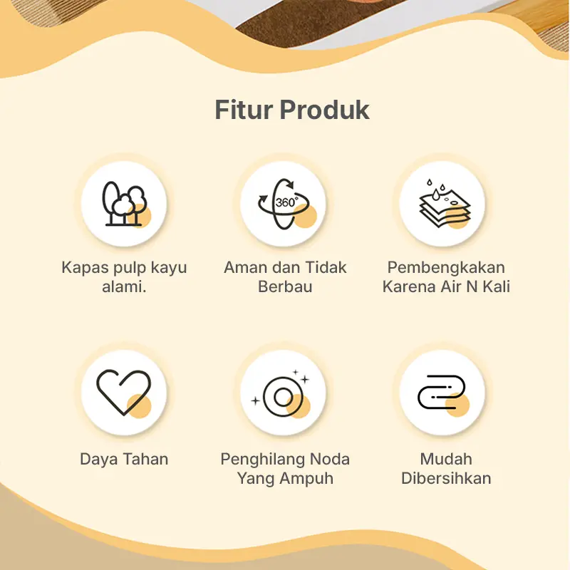 ZOLELE DB01 Spons Pencuci Piring Bubur Kayu Dikompres Sabut Gosok Spons Kain Dapur Anti Lengket 2