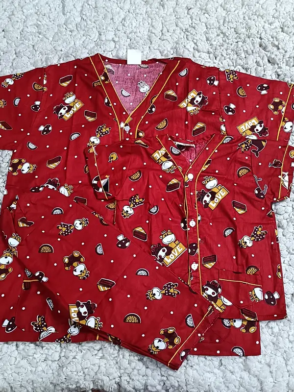 BAJU TIDUR PIYAMA BAGANSIAPIAPI COUPLE MOTIF NAVY/MERAH/MIX/BATIK Katun 1