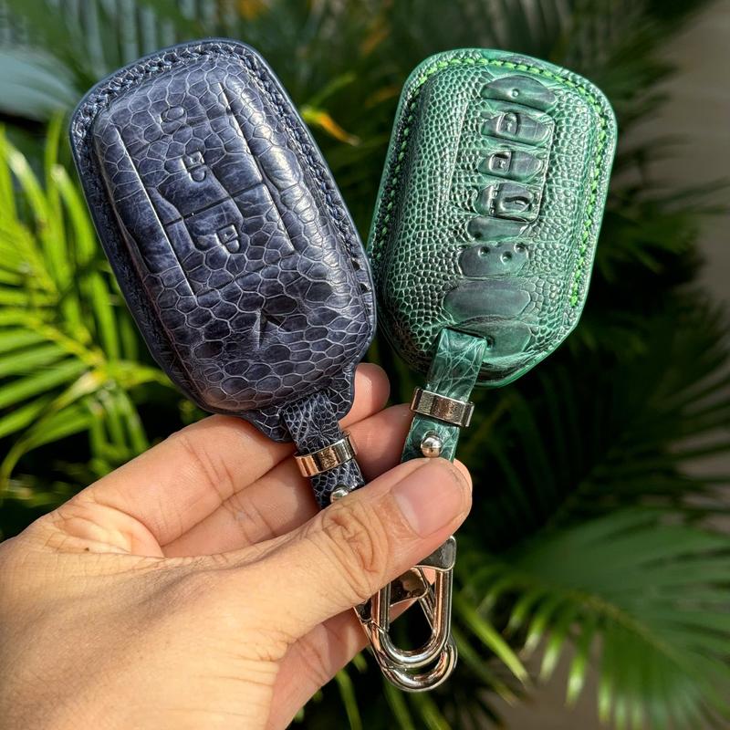  Móc Bọc Chìa Khóa Smartkey Da Đà Điểu - Thiết Kế Sang Trọng Với Dây Đeo Kim Loại 