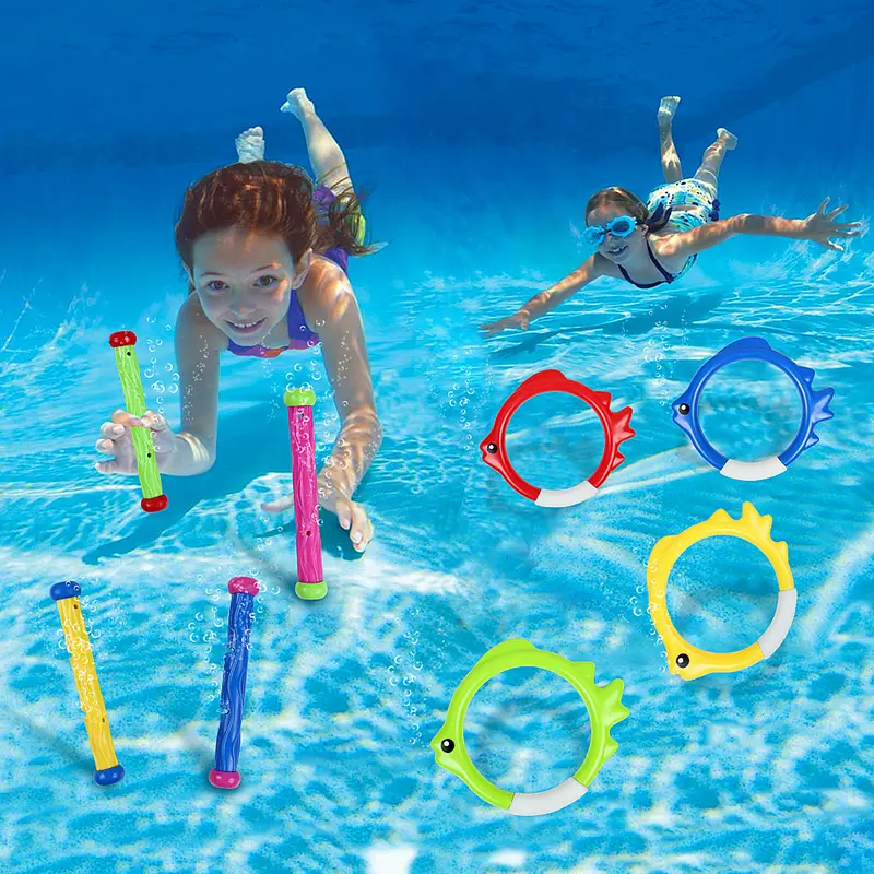 Underwater Diving Toys 28PCS Set, Kids Diving Gems Rings Sticks Torpedo Swimming Pool Toys with Carrying Bag 1