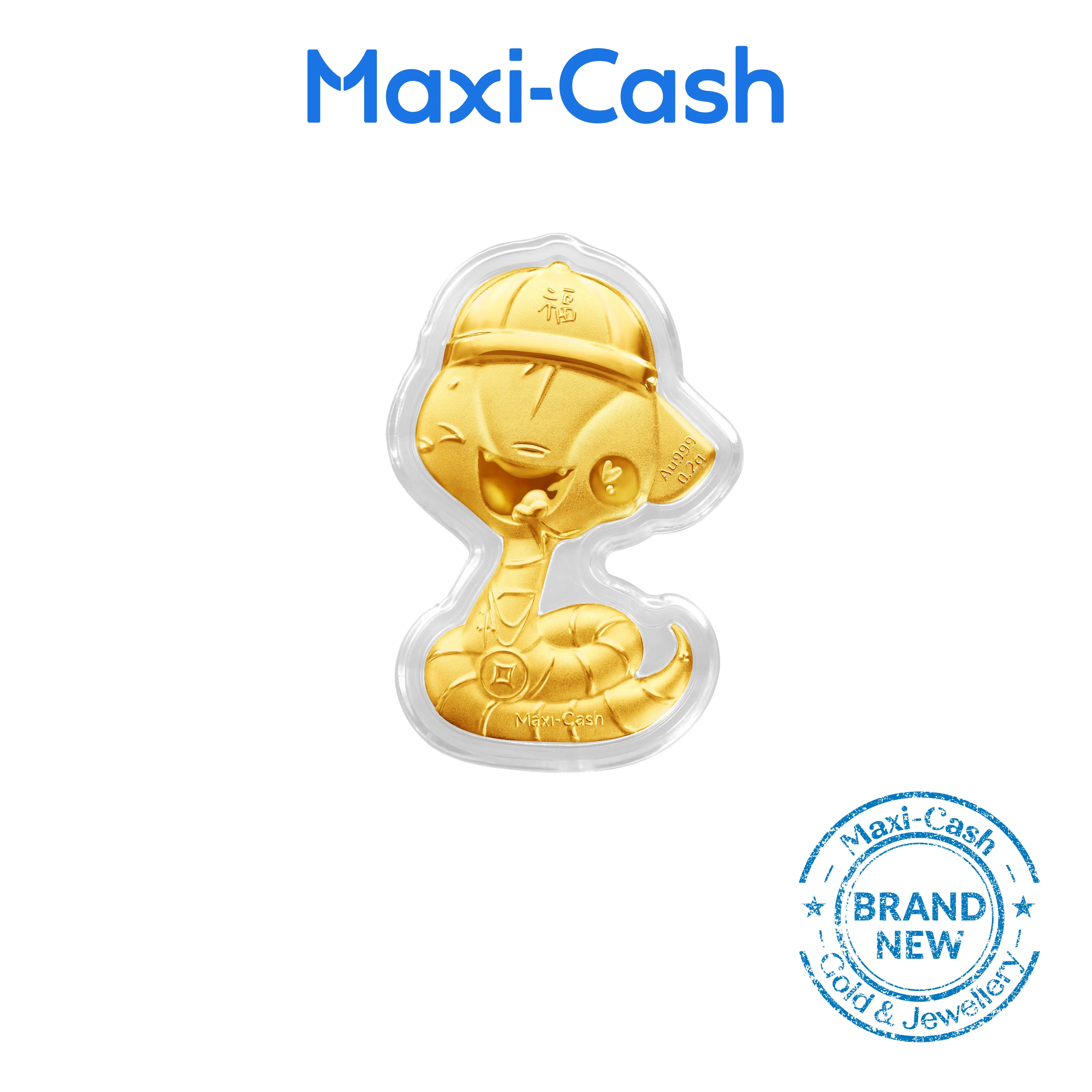 MediaCorp Xī Hā Shé 999 Pure Gold Coin (Snake-Shape) in 999 Gold