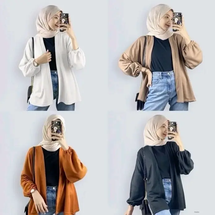 Laura cardigan wanita tangan balon outer wanita casual