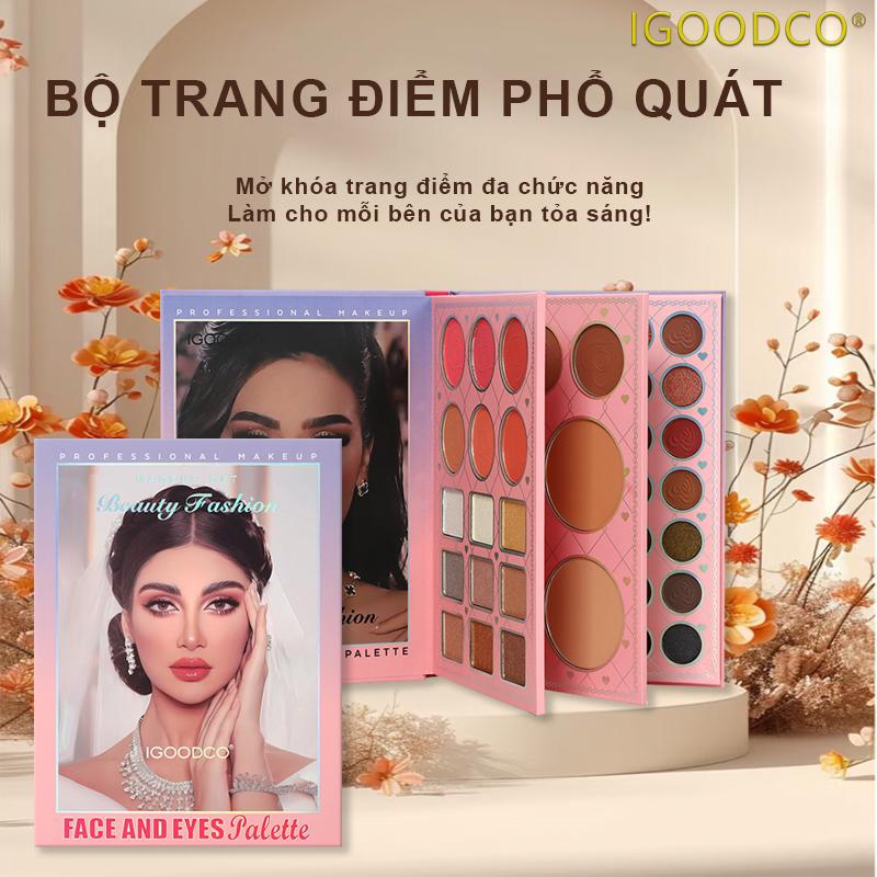Bảng Màu Trang Điểm IGOODCO Phấn Mắt Nhiều Màu Phấn Đánh ánh Sửa Chữa Mỹ Phẩm Và Kem Che Khuyết Điểm Tích Hợp Khay Sách 3 Tầng