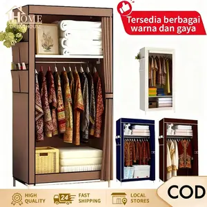COD Lemari Pakaian Kain Portable Cloth Wardrobe Clothes Storage Lemari Baju Rak Rak serbaguna Lemari Penyimpanan Tahan Debu Furniture