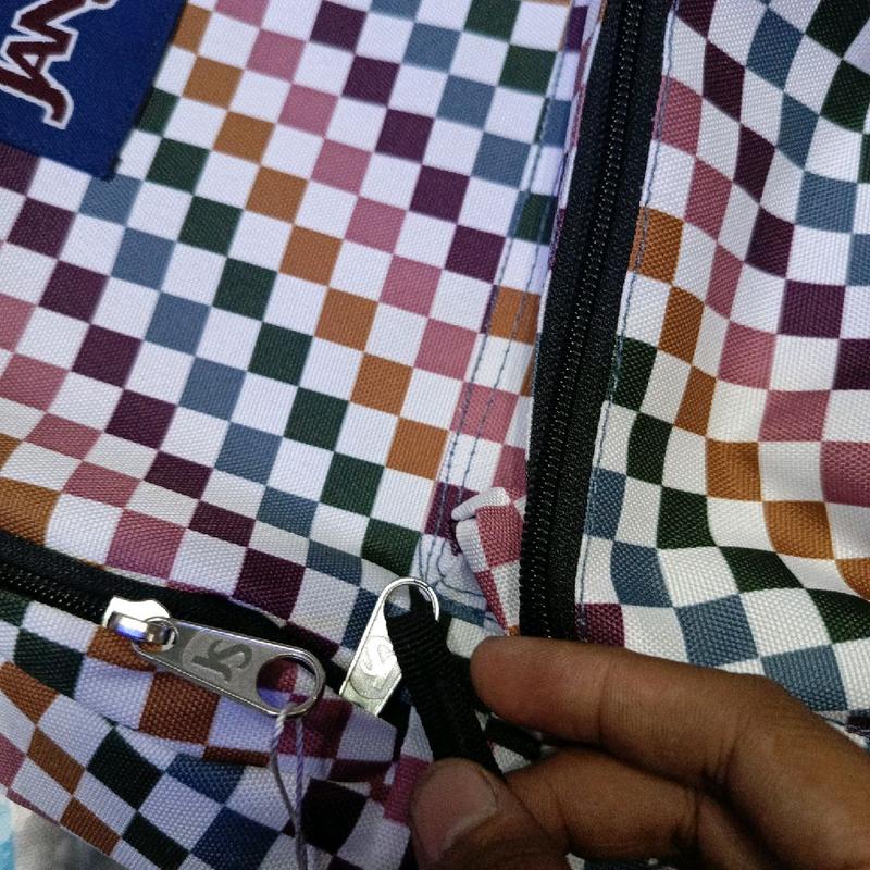 ransel JANSPORT sleting js motif catur 4
