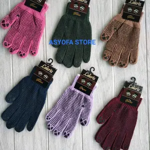 sarung tangan polos motif bintik/sarung tangan rajut polos/sarung tangan lima jari/sarung tangan serbaguna/sarung tangan motor Cewek Cowok Gloves Pria mafia