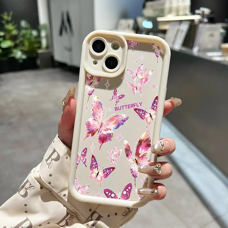 Casing Hp Untuk OPPO A7 OPPO A5s OPPO A12 OPPO A12S A11k Case Casing Kesing sarung HP kupu-kupu merah muda Softcase baru trendi pelindung silikon 5