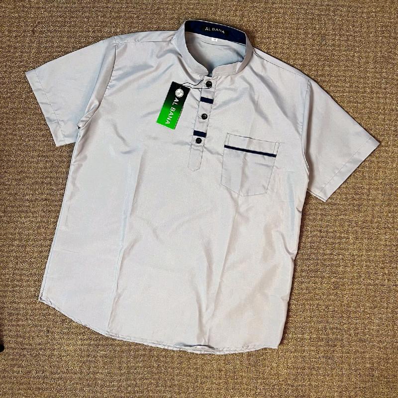 Koko anak laki laki lengan pendek motif dada polos usia 8-15 tahun koko kurta terlaris kekinian Muslim Baju Katun 5