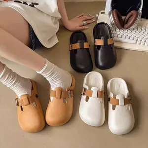 Sandal Wedges Birkenstock Wanita Soley Tebal Tinggi Model Baru 2025 untuk Musim Panas Penggunaan Luar Rumah Anti Slip Bahan EVA sandal  couple  ibu  dan  anak cinderella  glass  slipper sandal  bustong  wanita  2025
