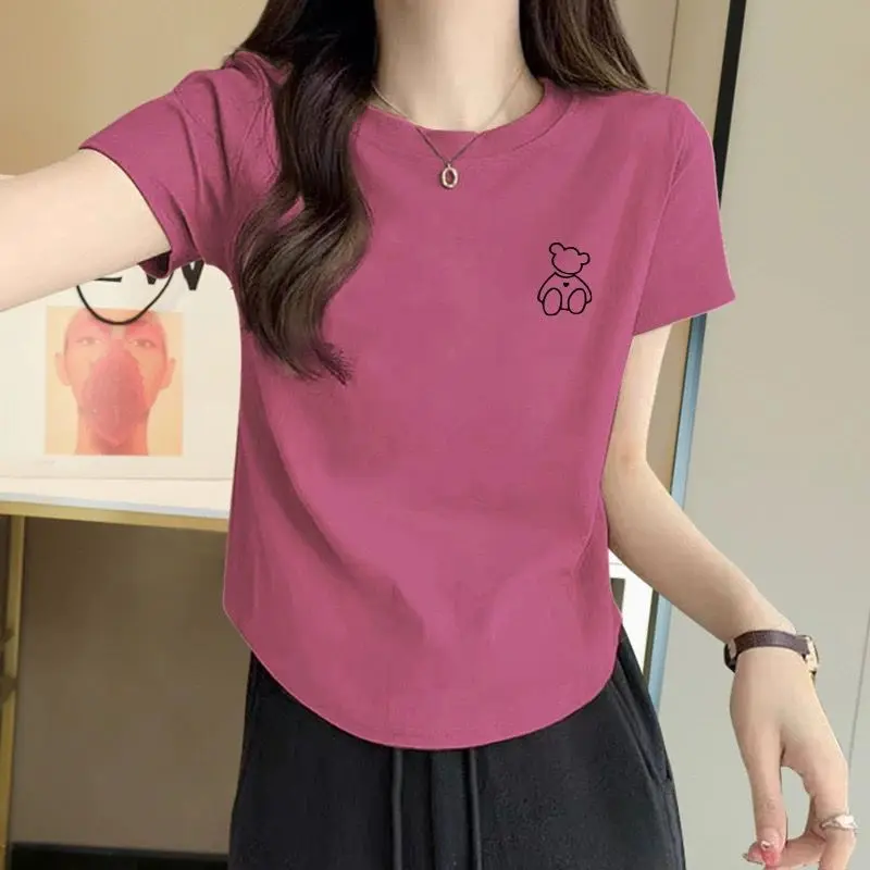Kaos Polos Dewasa/Kaos Wanita Lengan Pendek/Kaos Oblong Wanita Distro Premium/Atasan/Baju Kasual/Baju Lengan Pendek Melar 1