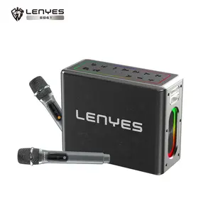 LENYES S861 150W KTV RGB LED Light Wireless Speaker + Microphone Karaoke Bluetooth 5.0 Portable High Power