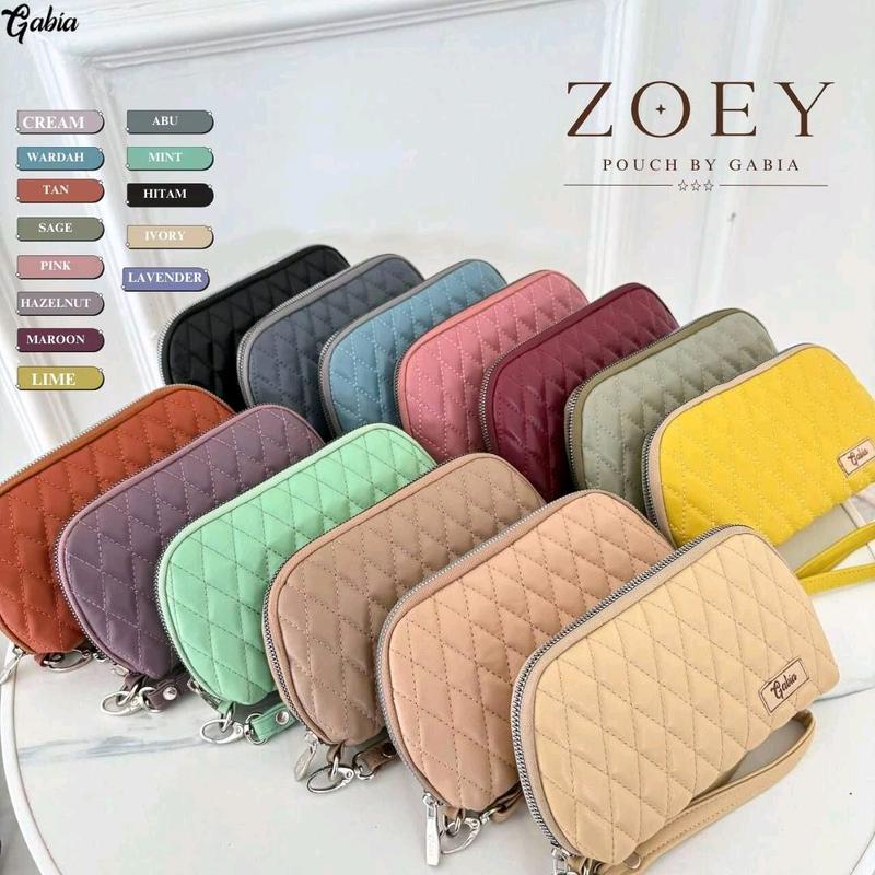 GFR - Zoey By Gabia Pouch wanita simpel  pouch bordir terbaru murah/multifungsi muat make up/hp bahan kulit sintesis 9