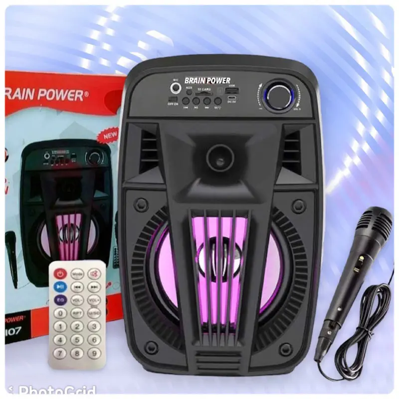 Speaker Bluetooth kimiso Super Bass Speaker Bluetooth Portabel QS-6107 Free Mic Kabel Led Wireless 0