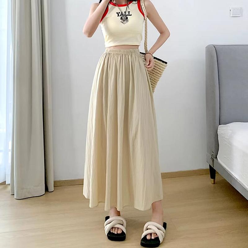 Rok panjang polos dewasa long skirt terbaru crinkle airflow premium 0
