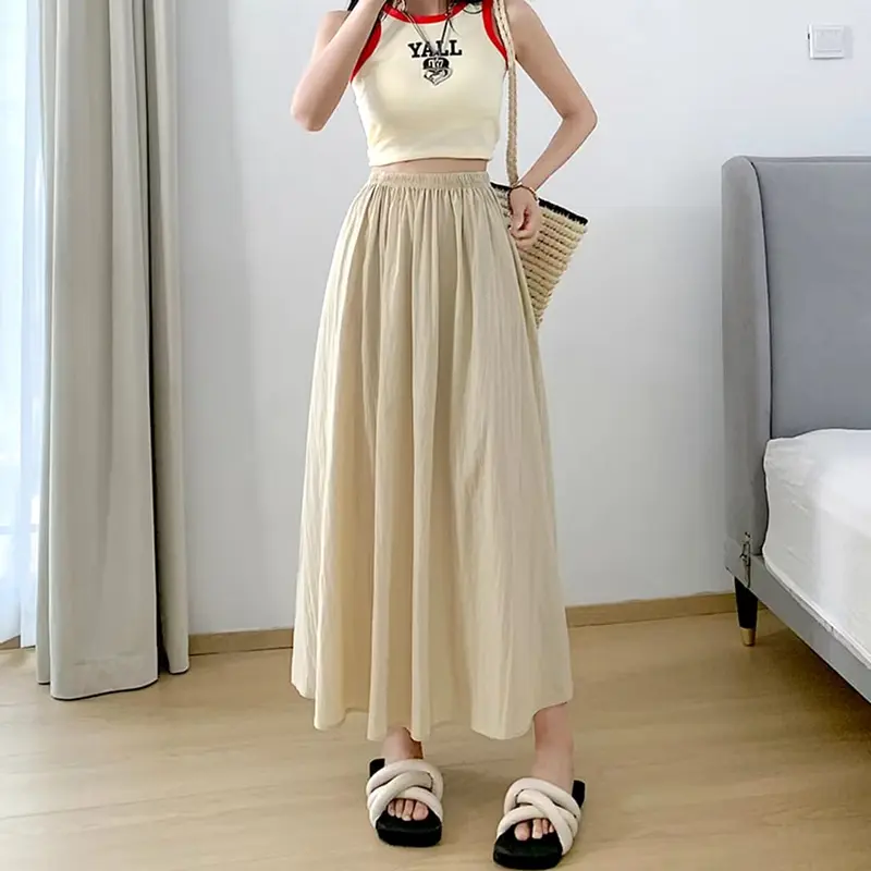 Rok panjang polos dewasa long skirt terbaru crinkle airflow premium 0